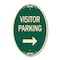 Signmission Visitor Parking With Right Arrow Green & Tan, 12 Inch X 18 Inch Designer, Heavy Gauge Aluminum A-OV-G-1218-9742 - alternate 1
