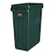 Rubbermaid Commercial Slim Jim 16 gal Rectangular Slim-Profile Plastic Can, Green, None, Plastic, 11 in 1955960 - alternate 1