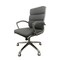 We'Re It Liberty Series Modern Ribbed Mid-Back Upholstered Executive Chair in Grey Vinyl with Chrome Frame OFD6350-MGRY - alternate 1