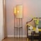 Vidalite Mazal Floor Lamp with Woven Wicker Shade, Stitched Velvet Detailing, Convenient Shelf, 62 in. Height CE1009075 - alternate 6