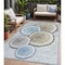 Homeroots 5' X 8' Blue Gold and Gray Faux Bois Washable Non Skid Indoor Outdoor Area Rug 564405 - alternate 1