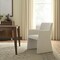 Homeroots White Upholstered Faux Linen Dining Arm Chair 555848 - alternate 1