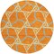 Homeroots 8' Orange And Blue Round Geometric Washable Indoor Outdoor Area Rug 613514 - alternate 8