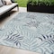Homeroots 5' X 7' Navy Blue Ivory And Blue Palm Leaf Indoor Outdoor Area Rug 552506 - alternate 9