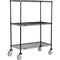 Global Industrial Nexel 3 Shelf Truck, Black Epoxy, 42"W x 18"D x 80"H, Polyurethane Swivel Casters, 2 Brakes B3156735 - alternate 1