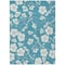 Homeroots 3' X 5' Turquoise Ivory And Gray Floral Washable Indoor Outdoor Area Rug 599928 - alternate 9