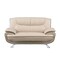 Homeroots 64in Beige And Silver Faux Leather Love Seat 329460 - alternate 9