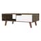 Homeroots 40" Brown And Brown and White Wood Coffee Table With Drawer And Shelf 535065 - alternate 7