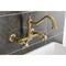 Kingston Brass Two-Handle Wall Mount Bridge Kitchen Faucet, Brushed Brass KS1247AX - alternate 6