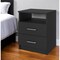 Homeroots 20" Black Wood Two Drawer Nightstand 534893 - alternate 1