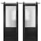 Sartodoors Sturdy Double Barn Door with, Lucia 22 Matte Black with Frosted Glass, 13FT Rail Hangers Heavy Set LUCIA22DB-BLK-64 - alternate 1