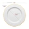 Smarty Had A Party White with Gold Rim Round Blossom Plastic Dinnerware Set (120 Dinner Plates+120 Salad Plates), 240PK 4840WHG-VP-CASE - alternate 11