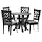 Baxton Studio Elise Modern Grey Fabric and Dark Brown Finished Wood 5-Piece Dining Set 255-9402-10900-ZORO - alternate 1