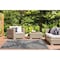 World Rug Gallery Leaf Design for Patio Indoor/Outdoor Area Rug 4 ft x 6 ft Blue 407BLUE4X6 - alternate 1