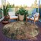Homeroots 8' Beige And Taupe Round Abstract Washable Indoor Outdoor Area Rug 617646 - alternate 8