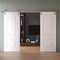 Sartodoors Double Barn Door 84 x 80 inches, BASIC 9772 White, 14FT Silver Rail Track Set, Solid Panel Interi BASIC9772DB-S-SKIN-84 - alternate 5