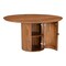 Homeroots 56" Brown Solid Wood Ribbed Texture Pedestal Base Round Dining Table 572214 - alternate 10