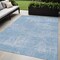 Homeroots 5' X 8' Navy Blue And Sky Blue Abstract Washable Indoor Outdoor Area Rug 588769 - alternate 1