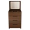 Homeroots 19" Brown Wood Lighted Mirrored Three Drawer Dresser 714451 - alternate 4