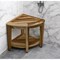 Homeroots 22" Natural Teak Corner Shower Bench With Shelf 376732 - alternate 6