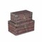 Homeroots Set of Two Brown Wood And Metal Box With Lid, 2PK 489351 - alternate 1