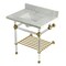 Kingston Brass 30-Inch Carrara Marble Console Sink with Acrylic Legs and Shelf, 8-Inch, 3-Hole KVPB3030MASQB7 - alternate 1
