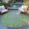 Homeroots 8' Fern Green Round Oriental Washable Indoor Outdoor Area Rug 607538 - alternate 8