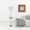 Homeroots 62" Nickel Tray Table Floor Lamp With White Drum Shade 526288 - alternate 4