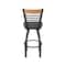 Holland Bar Stool Co Eleanor 36in Swivel Extra Tall Bar Stool, Black Wrinkle Finish, Medium Back and Canter Storm Seat 880 - alternate 7