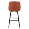 Homeroots 30" Brown And Black Faux Leather And Steel Bar Height Swivel Bar Chair 555712 - alternate 8