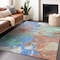 Homeroots 5' X 8' Coral Teal Blue And Mint Green Abstract Washable Indoor Outdoor Area Rug 618539 - alternate 9