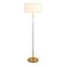 Homeroots 61" Brass Two Light Floor Lamp With White Frosted Glass Drum Shade 523570 - alternate 8