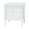 Baxton Studio Hoffman Nightstand - 2-Drawer Bedside Table with Scalloped Apron and Turned Legs for Bedroom, White 272-14815-ZORO - alternate 1