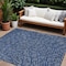 Homeroots 8' X 10' Navy Blue Gray And Ivory Polka Dot Washable Indoor Outdoor Area Rug 599061 - alternate 1