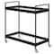 Homeroots 33" Black Steel and Glass Rolling Bar Cart 530445 - alternate 9