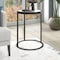 Homeroots 20" Black And Clear Glass And Steel Round End Table 543819 - alternate 9