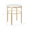 Homeroots 24" Brass And White Faux Marble And Steel Round End Table 544245 - alternate 9