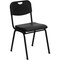 Flash Furniture Stack Chair, Plastic, Black, 400 lb. Capcty RUT-GK01-BK-GG - alternate 1