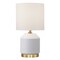 Homeroots 15" Gold and White Ceramic Cylinder Table Lamp With White Drum Shade 546103 - alternate 1