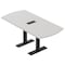 Skutchi Designs 6ft Conference Table W/ Power Unit | 6 Person Modular Arc Rectangle Meeting Table | Harmony Series HAR-AREC-36X72-T.BK-U779-EBLK - alternate 1