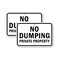 Signmission No Dumping Private Property, 18'' X 24'' 2 Signs, Heavy Gauge Aluminum, 2PK A-1824-2PACK-2798 - alternate 1