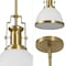 Jonathan Y Homer 10" 1-Light Modern Industrial Metal LED Dome Pendant, White/Brass Gold JYL9535D - alternate 9