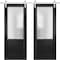 Sartodoors Sturdy Double Barn Door with, Lucia 22 Matte Black with Frosted Glass, 13FT Rail Hangers Heavy Set LUCIA22DB-S-BLK-3684 - alternate 1
