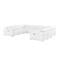 Homeroots White Leather Modular U Shaped Eight Piece Corner Sectional 643958 - alternate 5