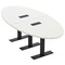 Skutchi Designs 8ft Conference Table With Power Unit | 6 Person Modular Oval Meeting Table | Harmony Series HAR-OVL-48X96-T.BK-W960-EBLK - alternate 1