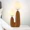 Jonathan Y Oda 17.75" 2-Light Modern Bohemian Resin/Iron/Frosted Glass Danish Cactus LED Table Lamp, Brown Wood JYL4065A - alternate 9