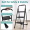 Serenelife 3-Step Ladder, Folding Step Stool for Adults, Wide Anti-Slip Pedal and Handrail, Sturdy Steel Build SLSTL3WH - alternate 5