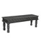 Homeroots 58" Black Floral Distressed Solid Wood Dining Bench 522089 - alternate 1