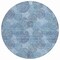 Homeroots 8' Denim Blue Navy Blue And Ivory Round Polka Dot Washable Indoor Outdoor Area Rug 614661 - alternate 1