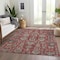 Homeroots 8' X 10' Red Beige And Charcoal Oriental Washable Indoor Outdoor Area Rug 582131 - alternate 9